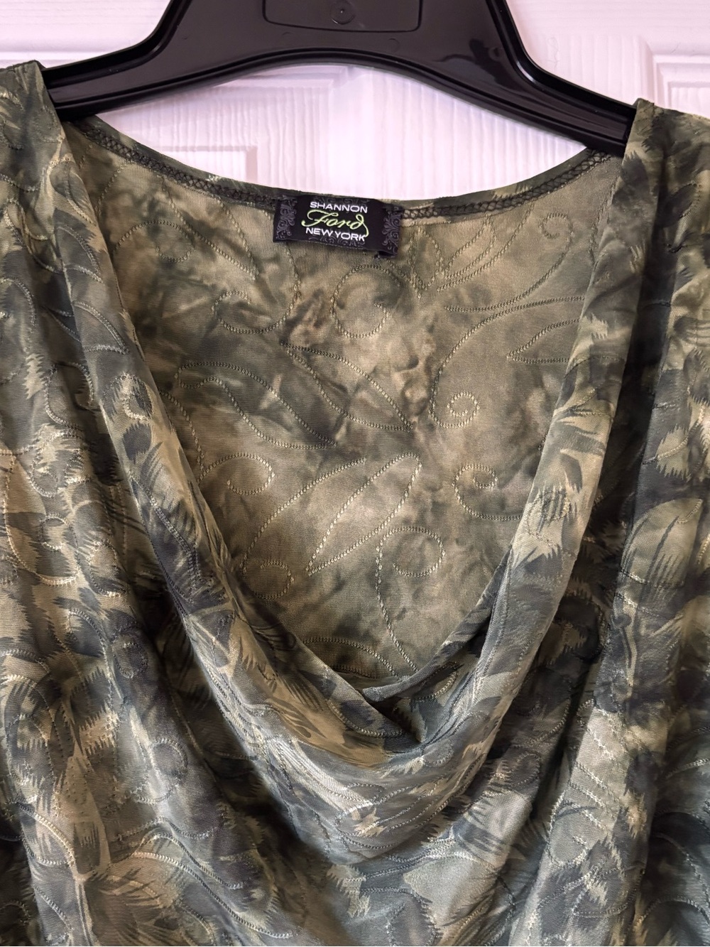 Shannon Ford New York Green Draped Cowl Neck Sleeveless Camisole - Picture 3 of 5